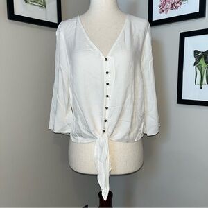 π¦’ Urban Romantics Front Tie V-Neck Blouse